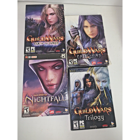 4 Guild Wars: Nightfall Trilogy Factions Eye of the North Expansion Games PC - Picture 1 of 4